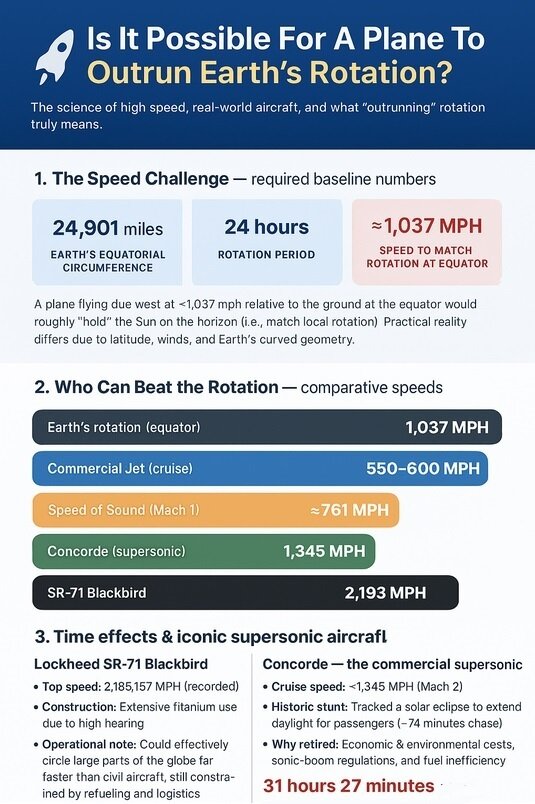 چه میشود اگر سرعت هواپیما از سرعت چرخش زمین بیشتر باشد؟